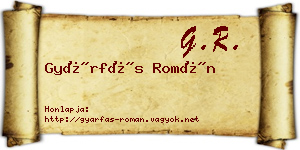 Gyárfás Román névjegykártya